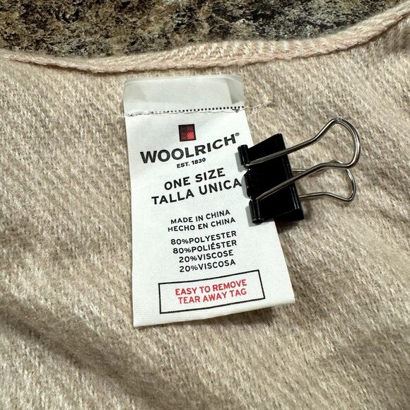 Woolrich Womens Shawl Blanket Fringe Boho Minimalist Cozy Cabin One Size II - Picture 3 of 5